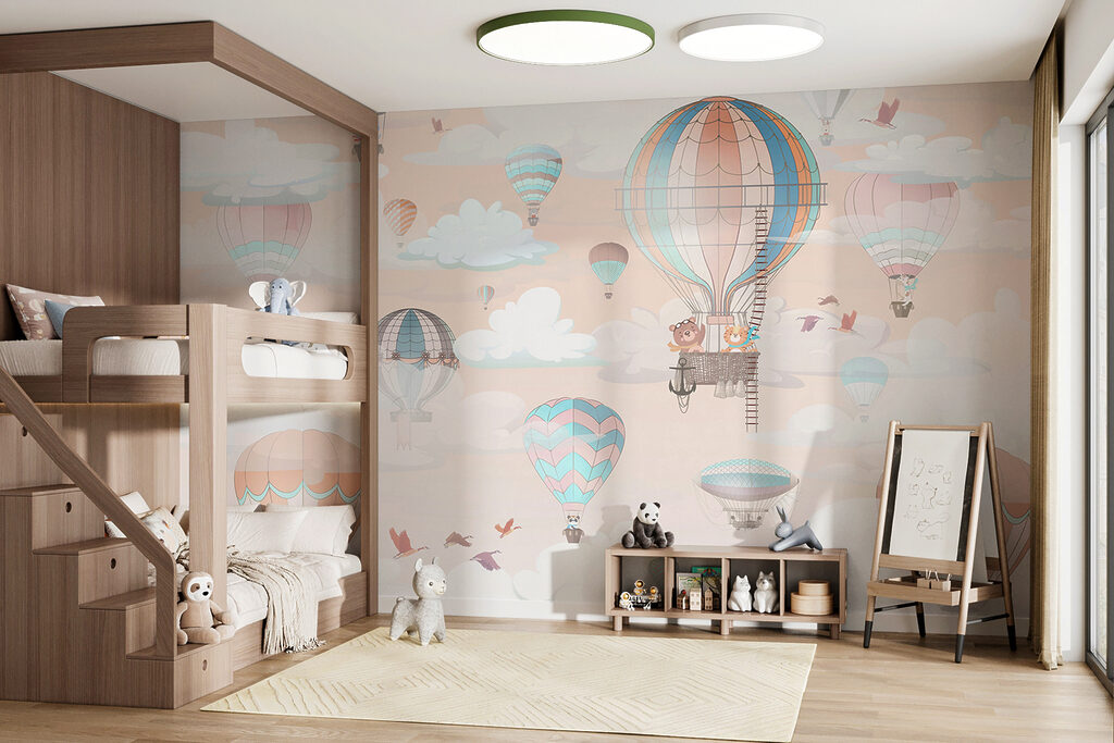 A group of hot air balloons in the sky