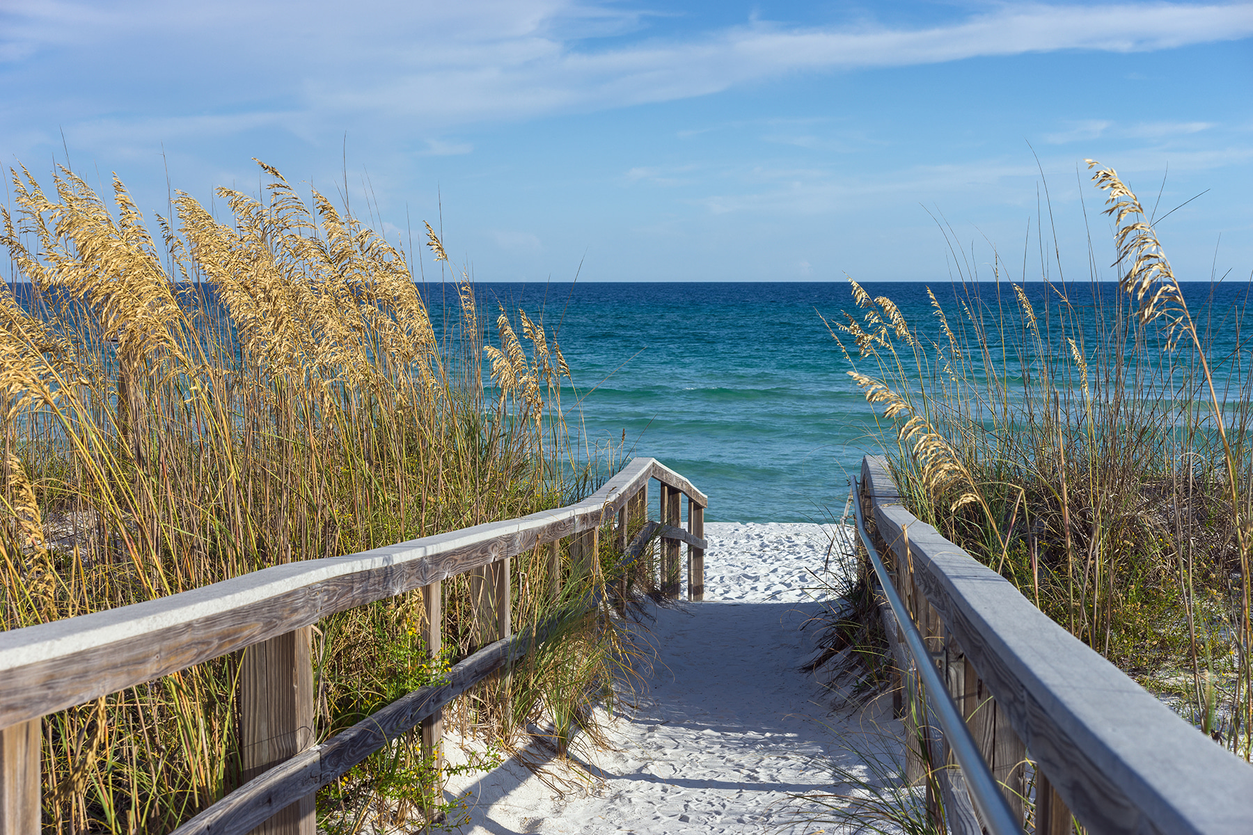 A walkway leading to the beach