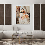 Vászonképek Egy festmény egy nőt ábrázol, aki egy csészét tart