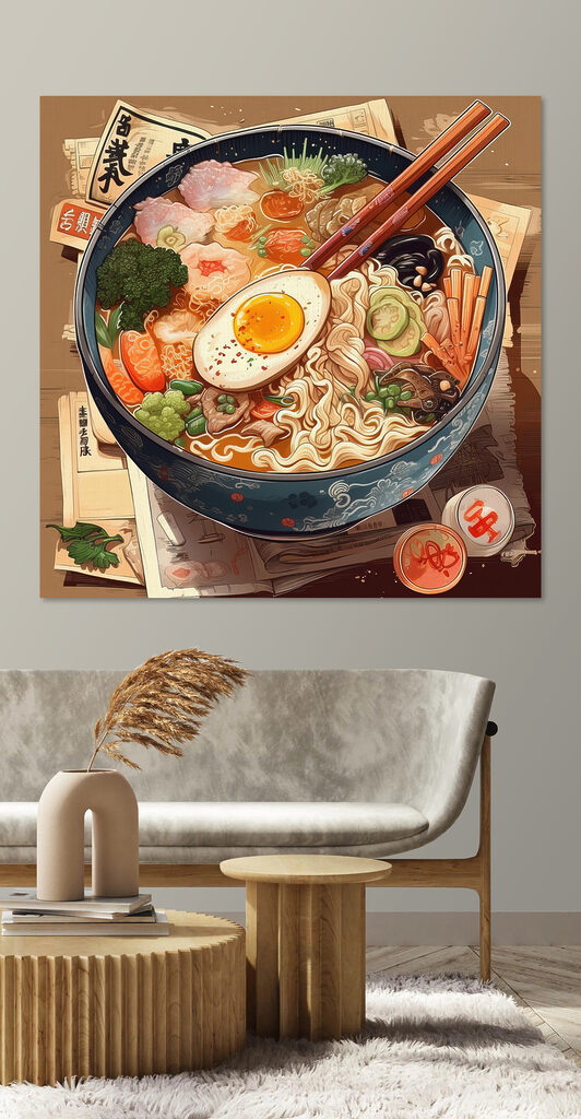 A bowl of ramen with chopsticks and an egg A bowl of ramen with chopsticks and an egg