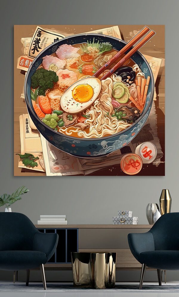 Egy tál ramen evőpálcikával és egy tojással Egy tál ramen evőpálcikával és egy tojással