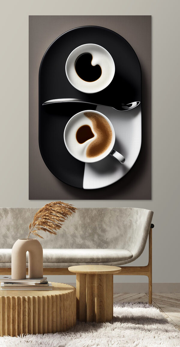 A cup of coffee with a spoon and a spoon