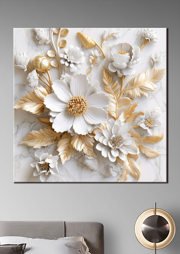 Elegáns virágos design krém és bézs színben Elegáns virágos design krém és bézs színben