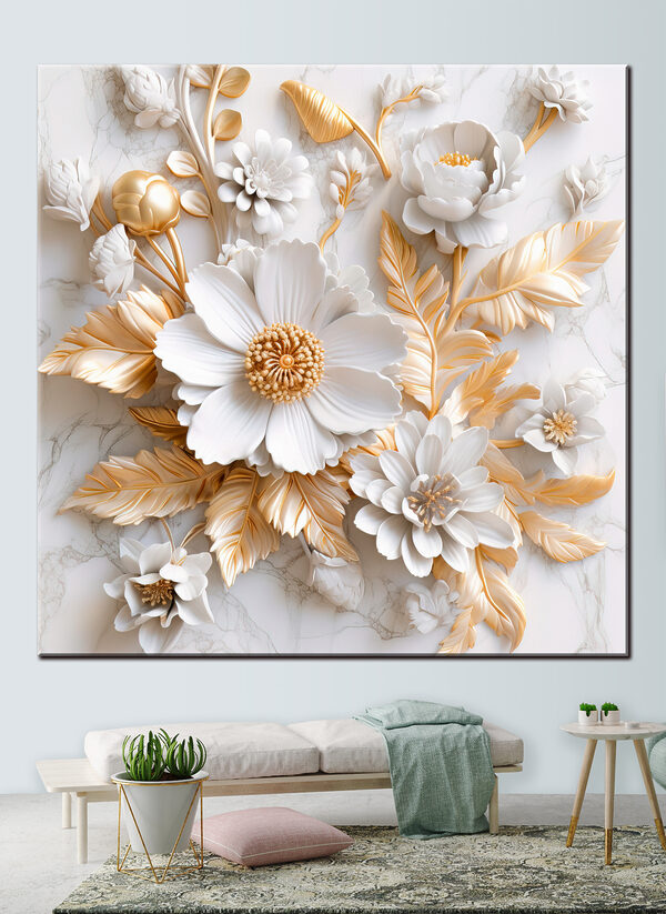 Elegáns virágos design krém és bézs színben Elegáns virágos design krém és bézs színben