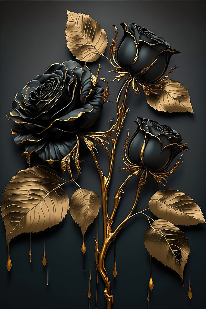 Elegant Midnight Roses in Bloom