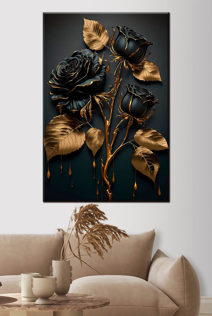 Elegant Midnight Roses in Bloom