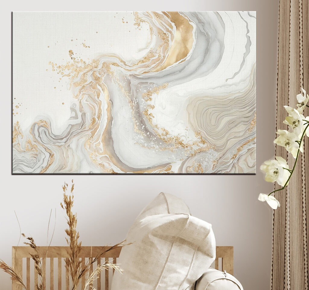 Elegant Swirls of Cream and Amber
