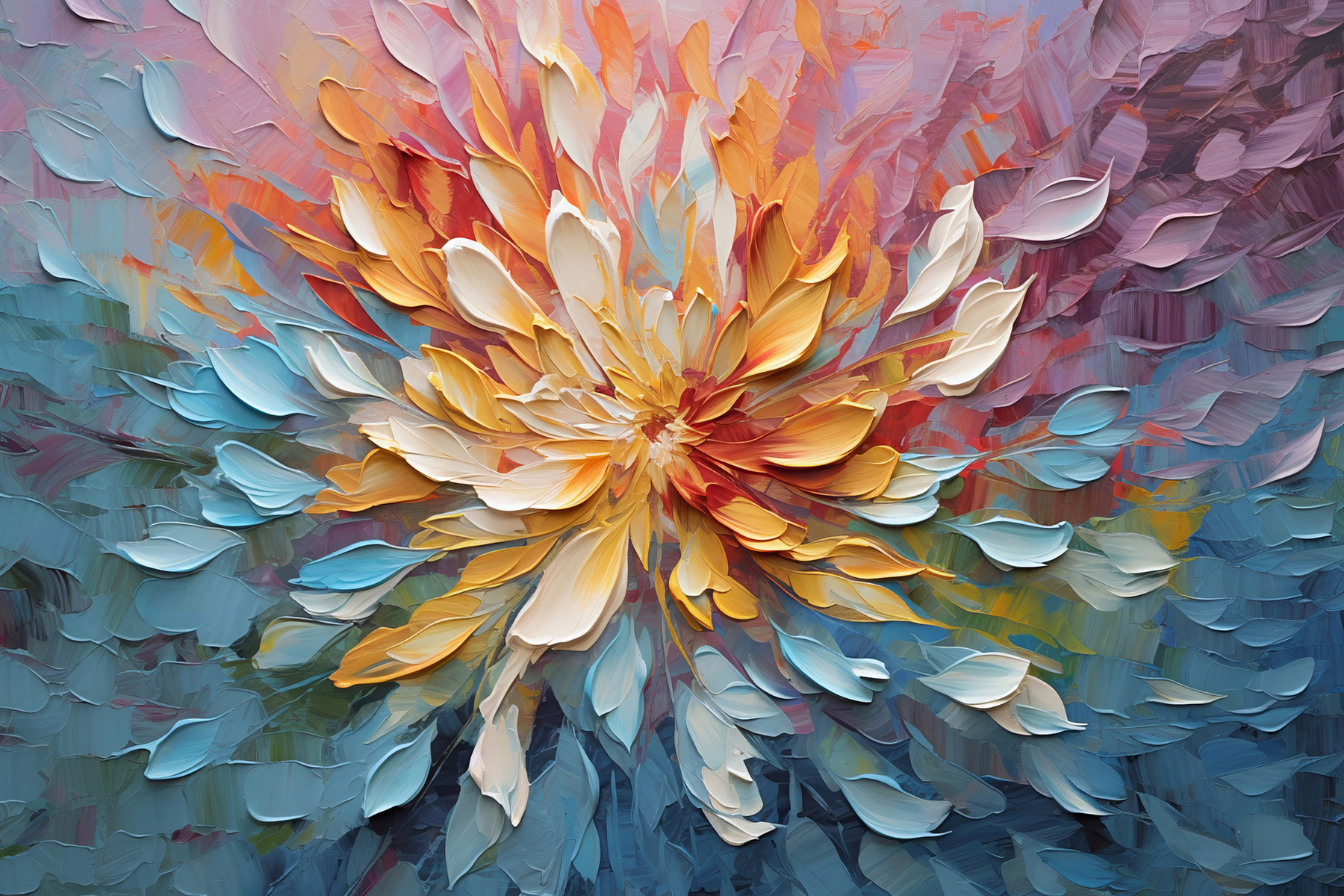 A painting of a flower