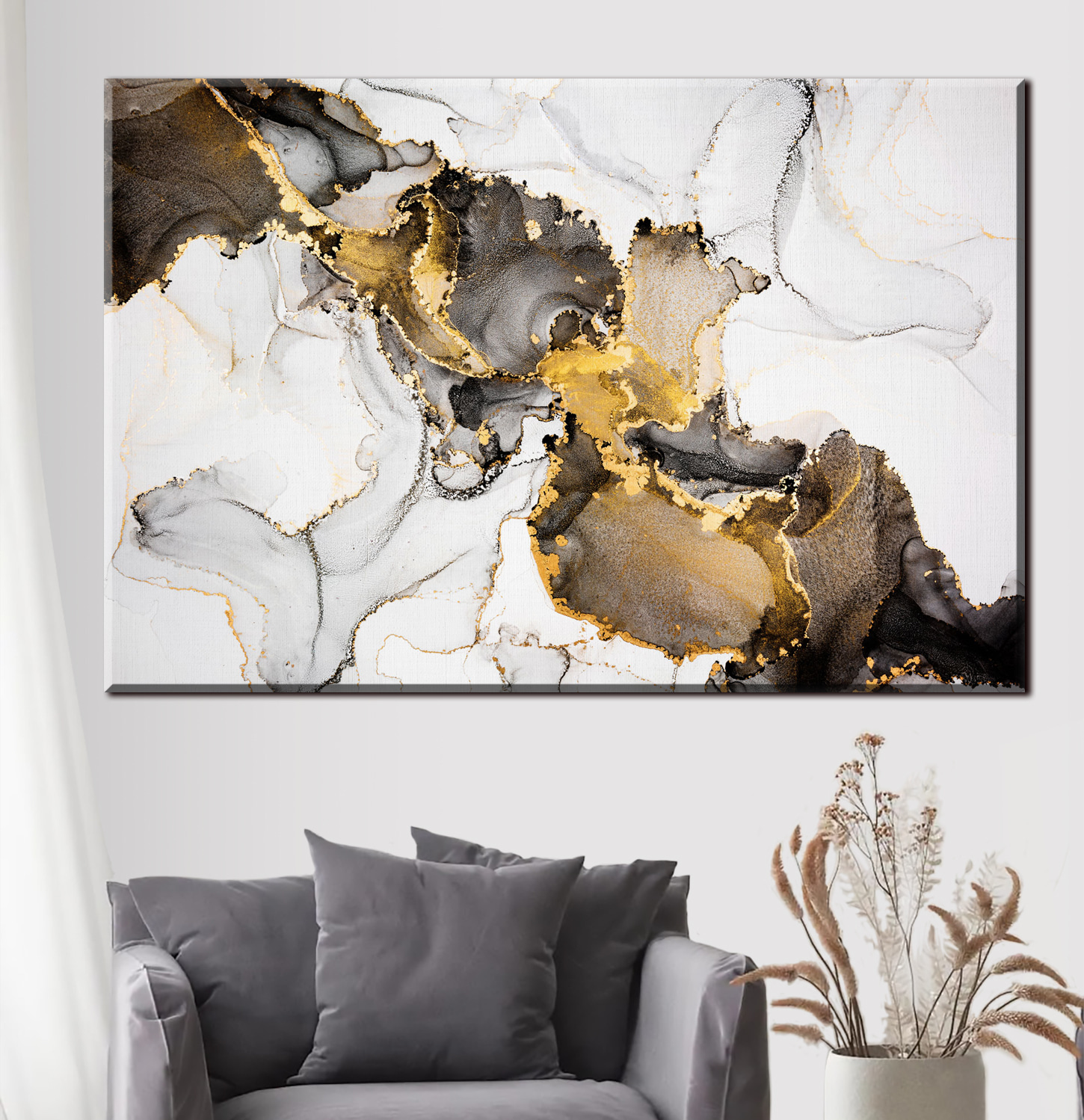 A close up of a painting