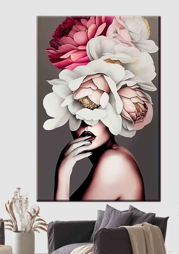 A woman with flowers on her head A woman with flowers on her head