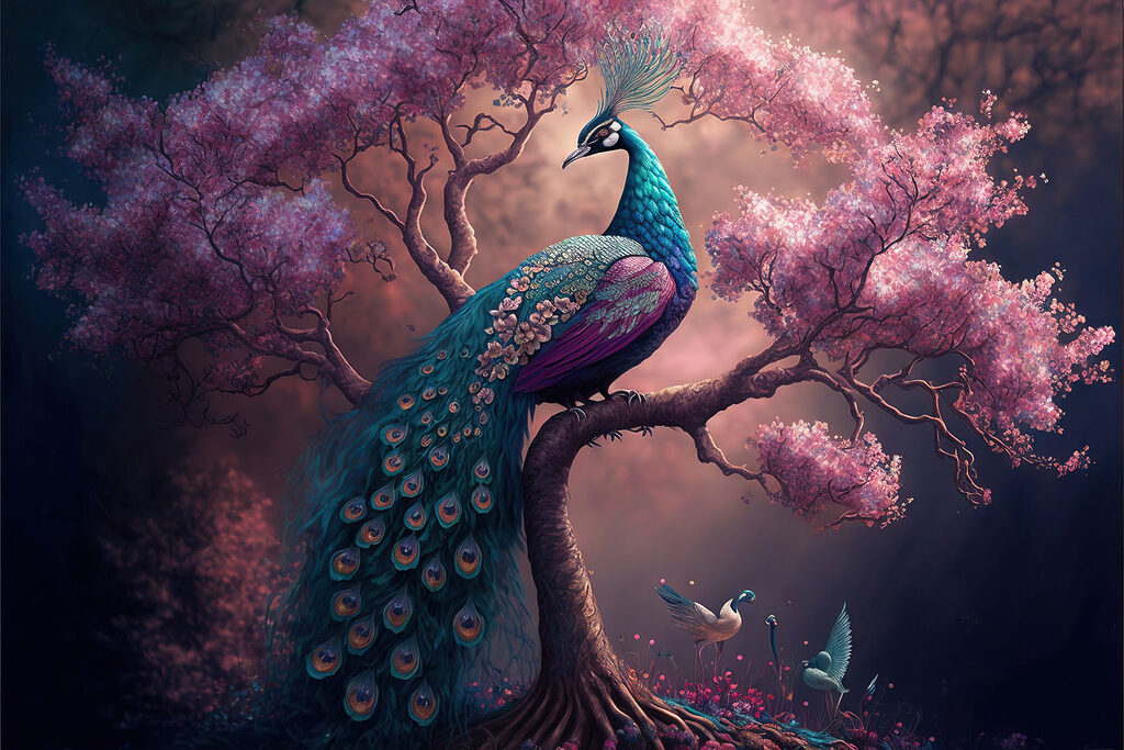 A peacock on a tree A peacock on a tree