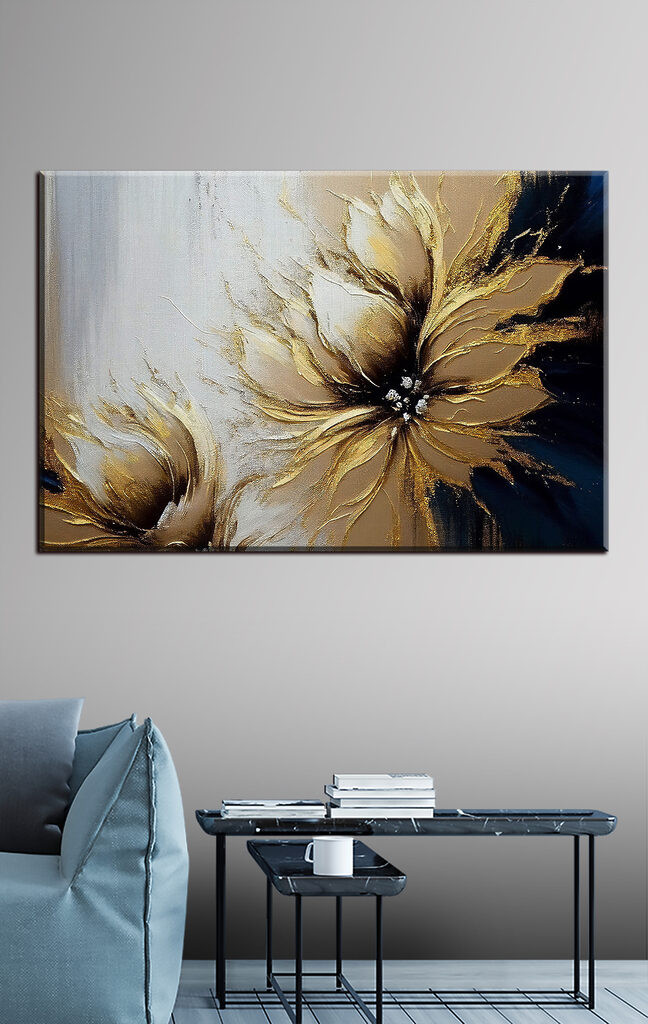 A painting of a flower