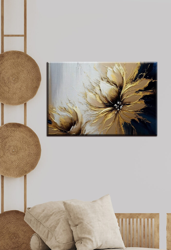 A painting of a flower