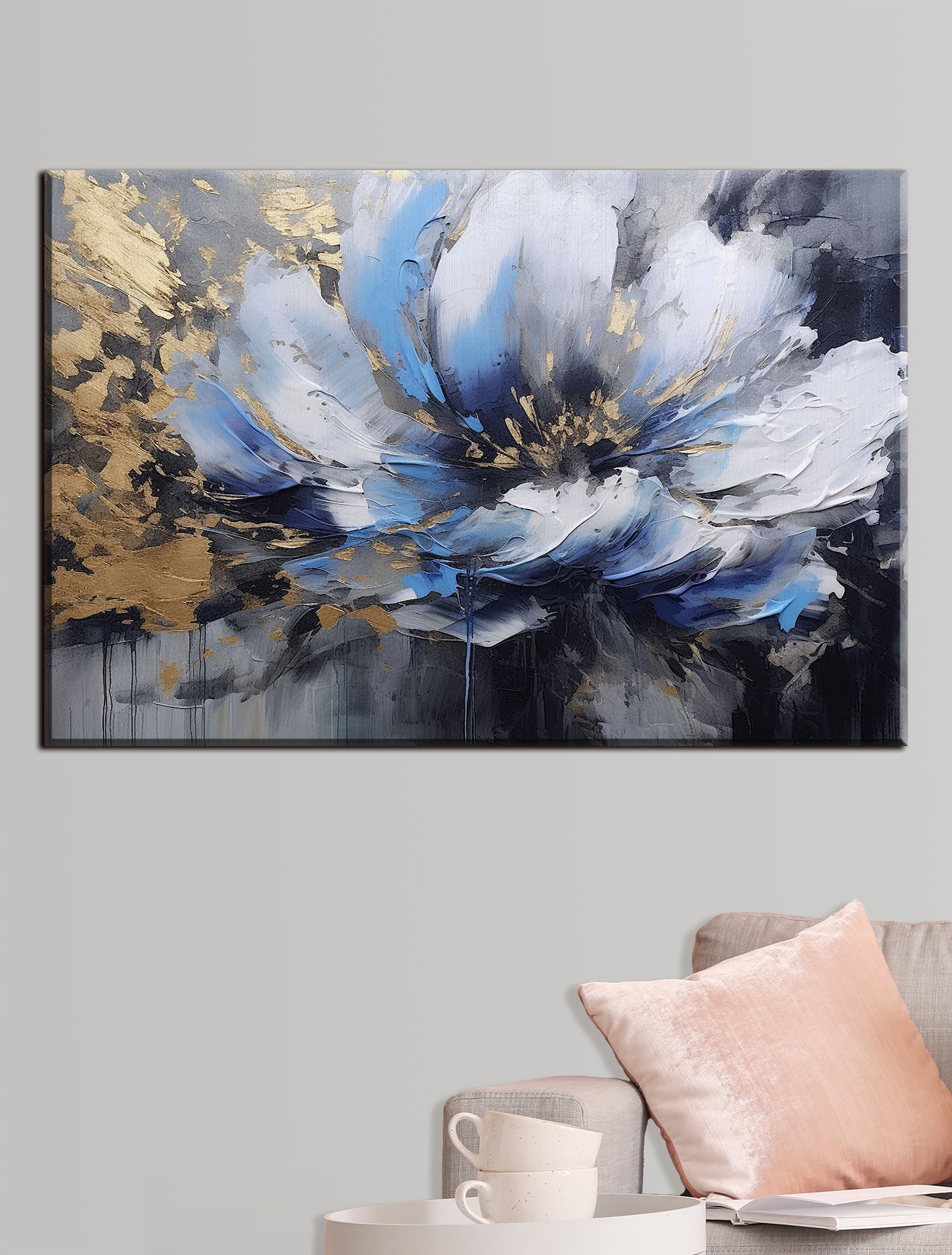 A painting of a flower