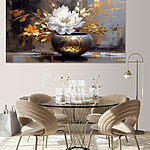 Vászonképek Egy virágot ábrázoló festmény egy cserépben