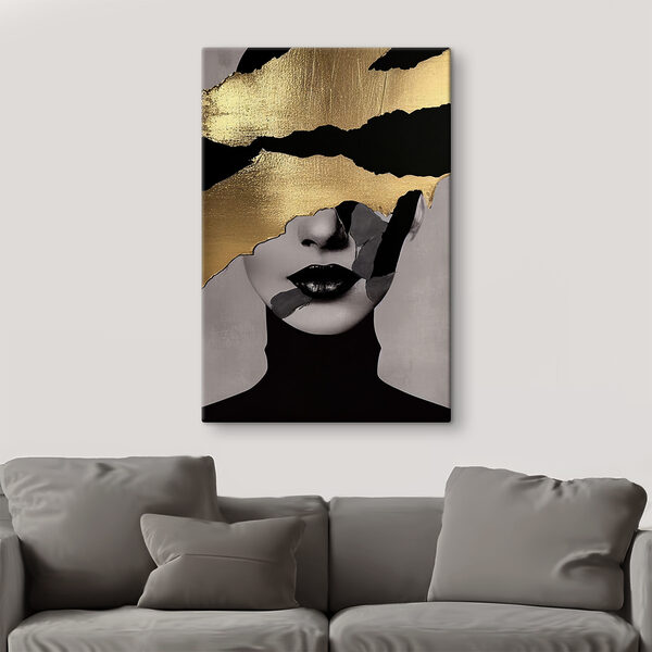 Vászonképek Vászonképek Törött elegancia monokróm és fémes színekben (Cikkszám: s35520)