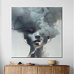 Vászonképek Egy nő füsttel a hajában