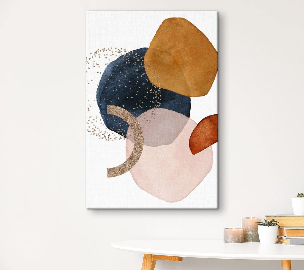 Abstract shapes and sparkling accents
