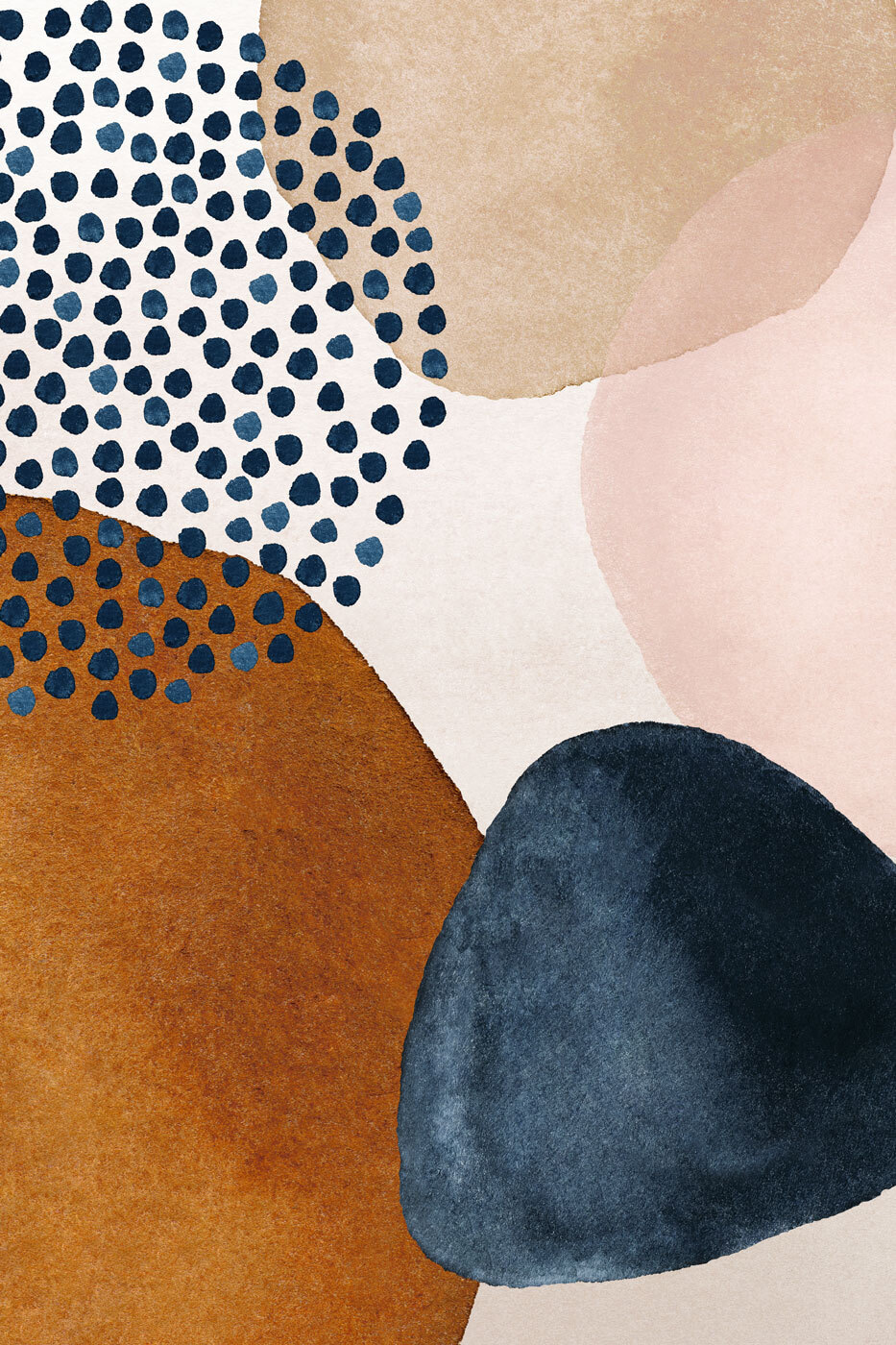 A painting of different shapes and colors