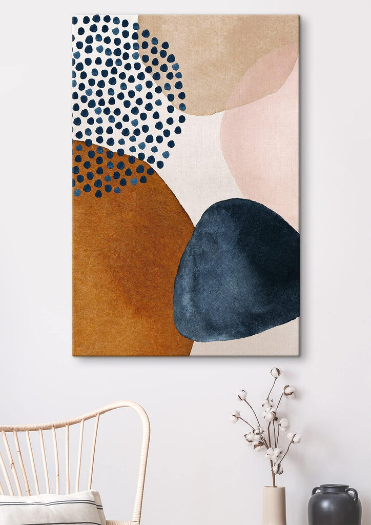 A painting of different shapes and colors
