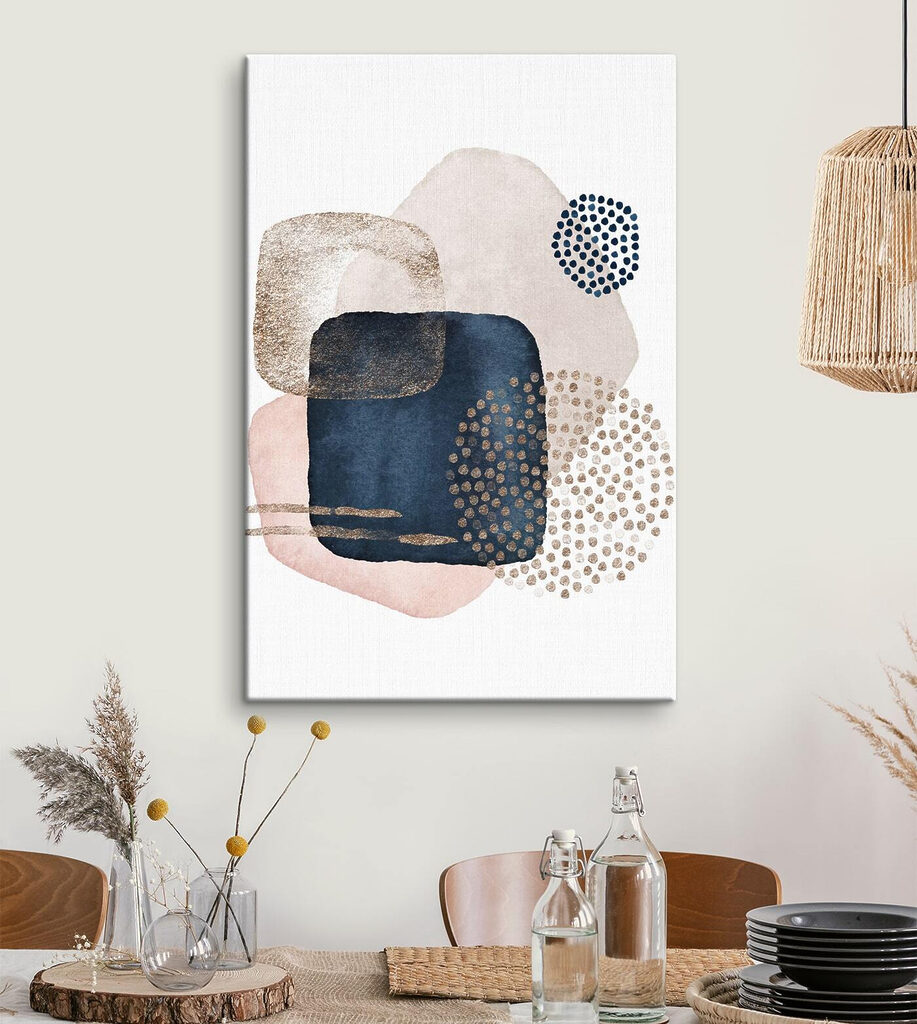 A painting of different shapes and colors