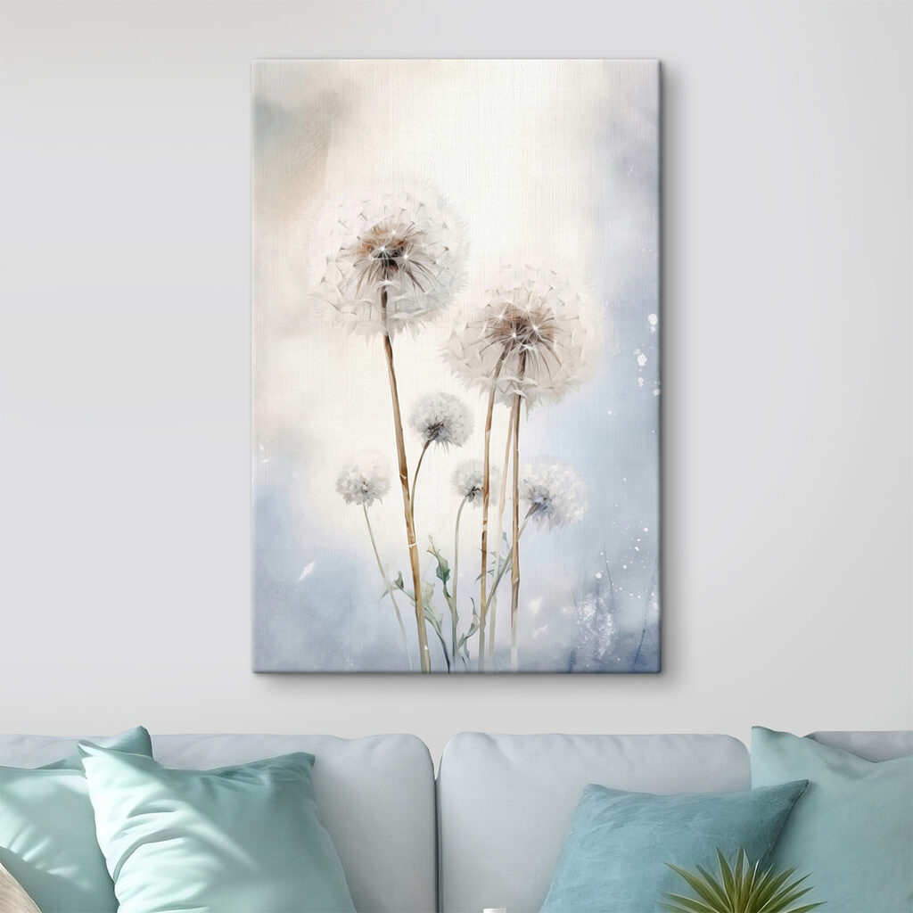 A group of dandelions in a field