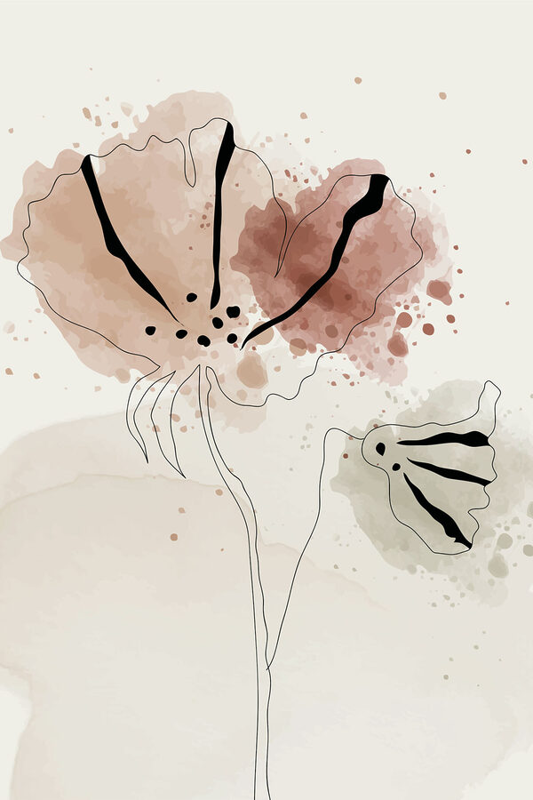 A drawing of flowers on a white background A drawing of flowers on a white background