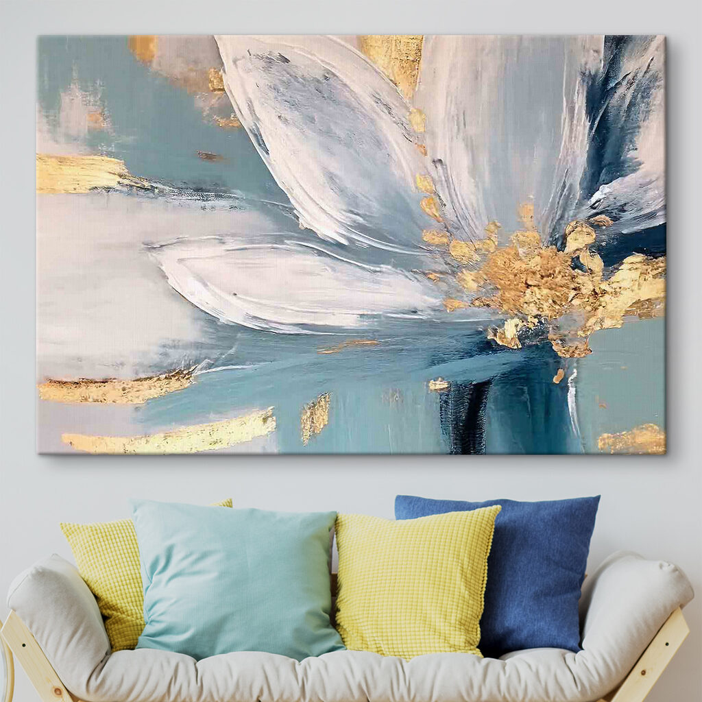 A painting of a flower