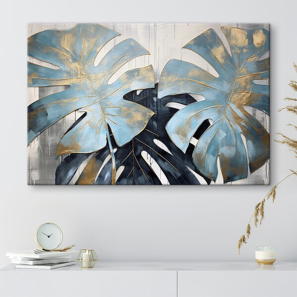 Elegant blue leaves in artistic bloom