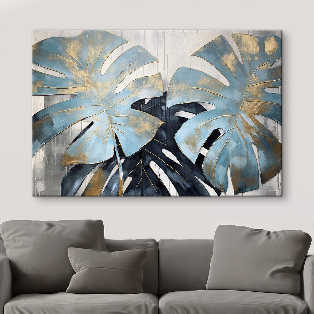 Elegant blue leaves in artistic bloom