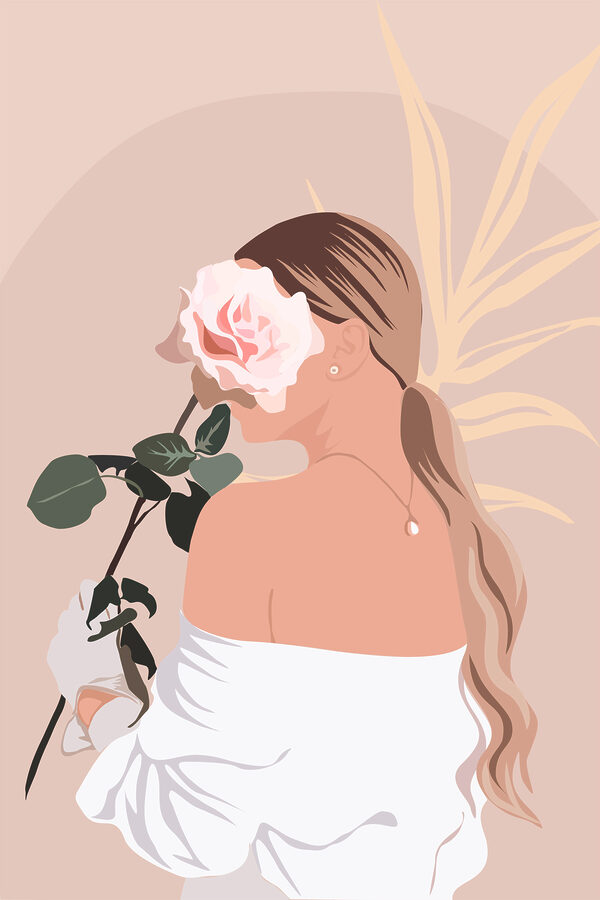 A woman holding a rose
