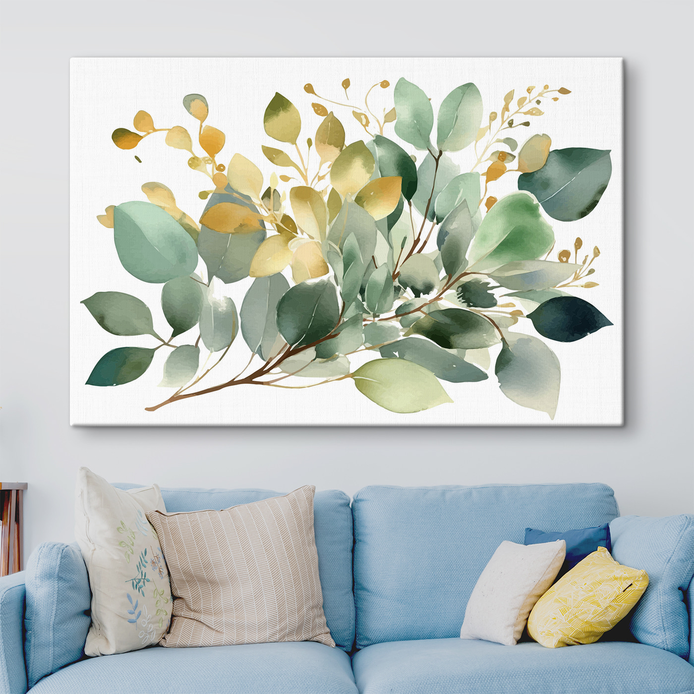 A watercolor painting of leaves