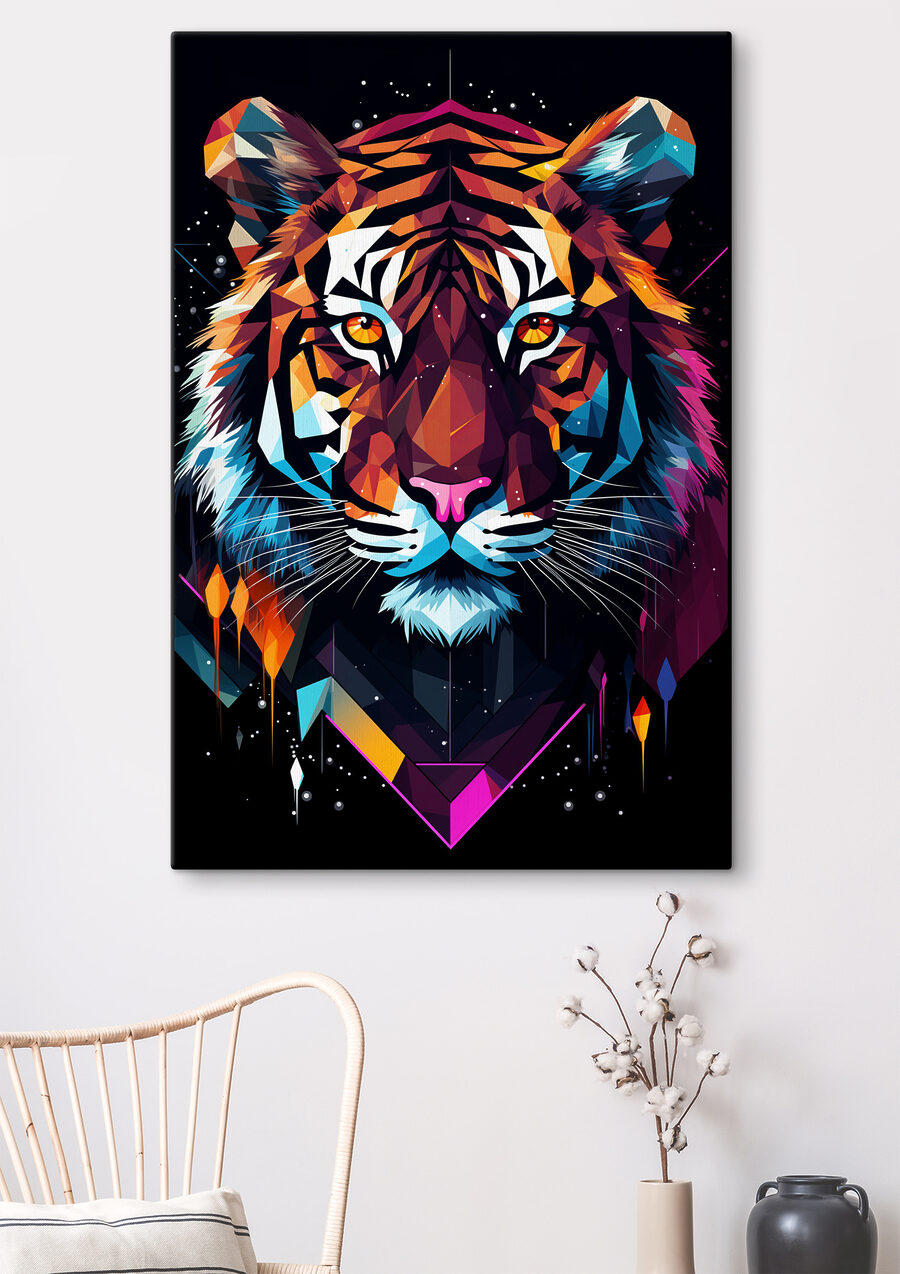 Egy színes tigris fehér bajusszal