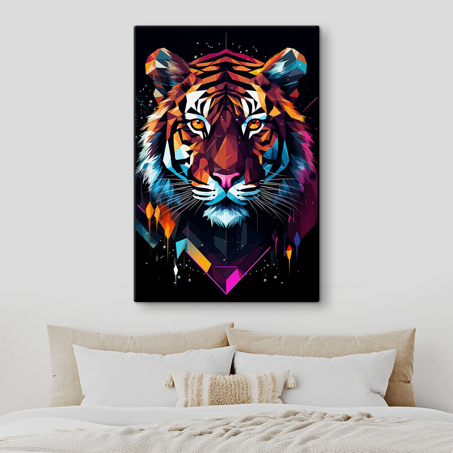 Egy színes tigris fehér bajusszal
