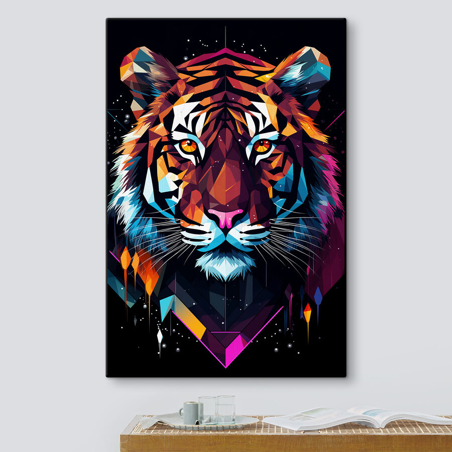 Egy színes tigris fehér bajusszal
