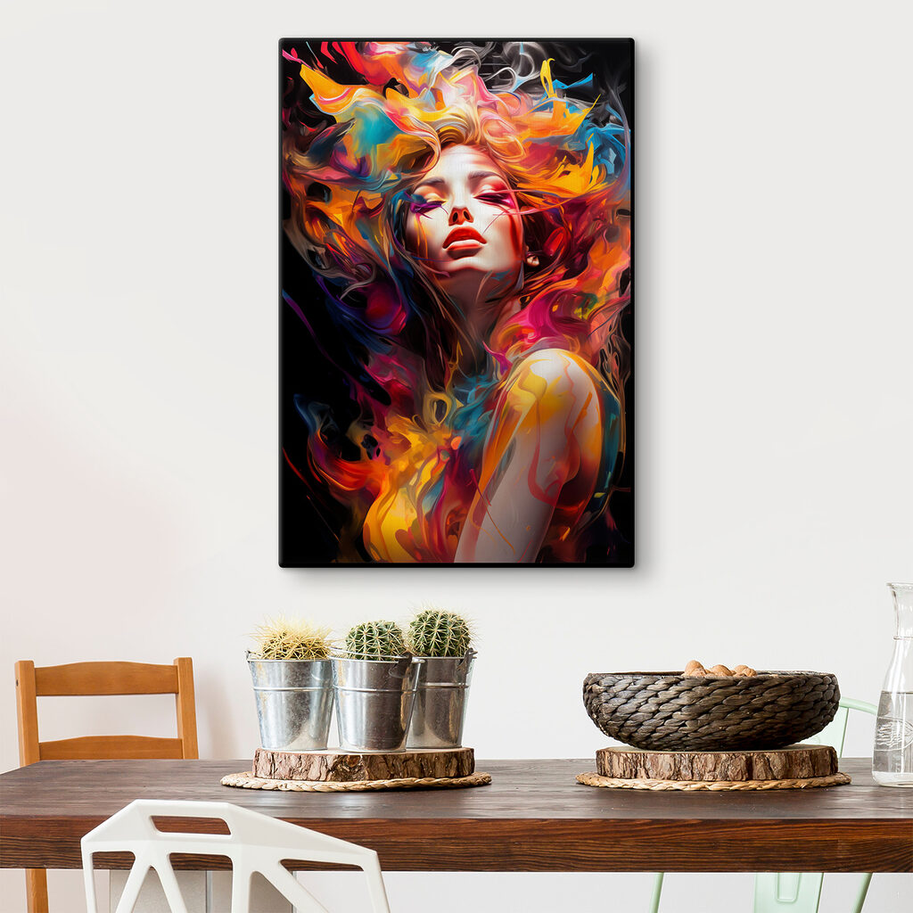 A woman with colorful hair