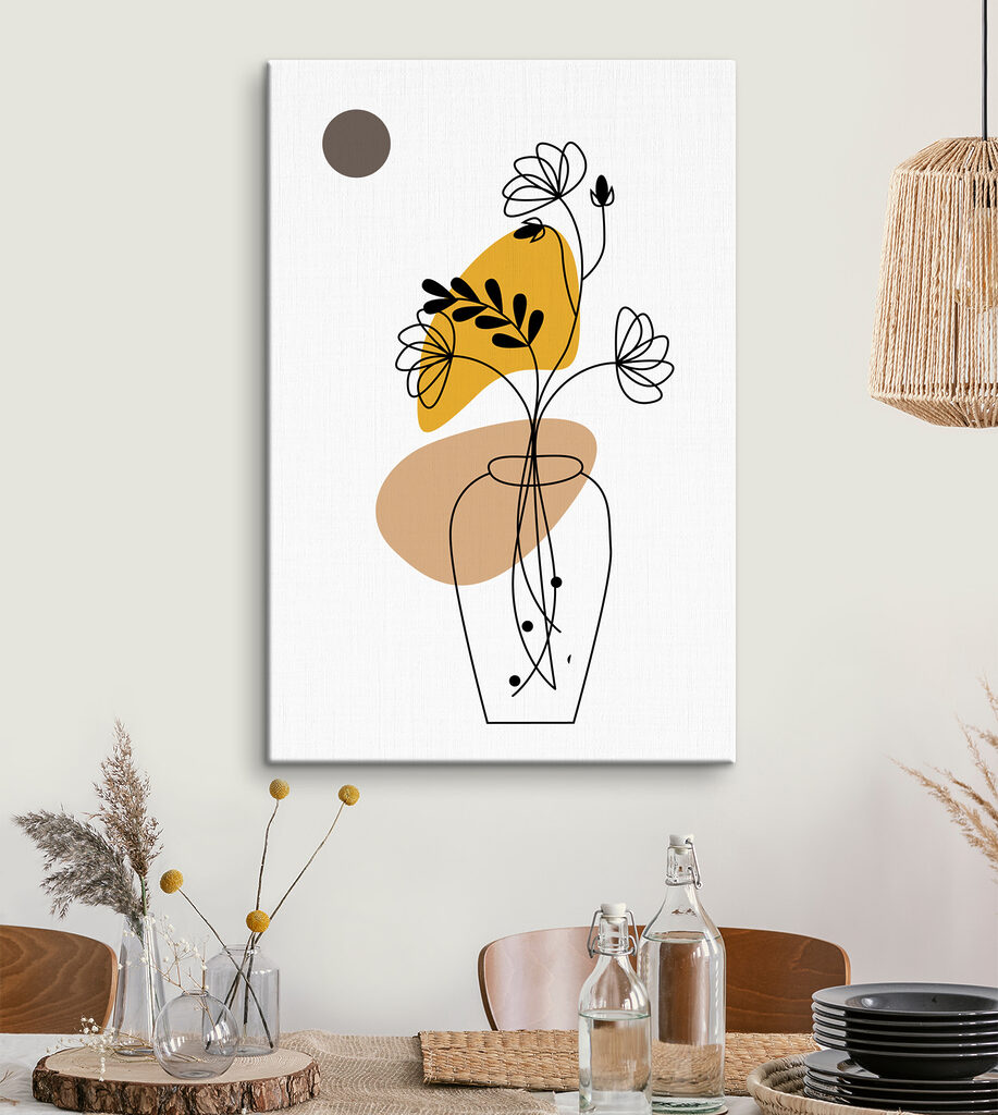 A drawing of a flower in a vase