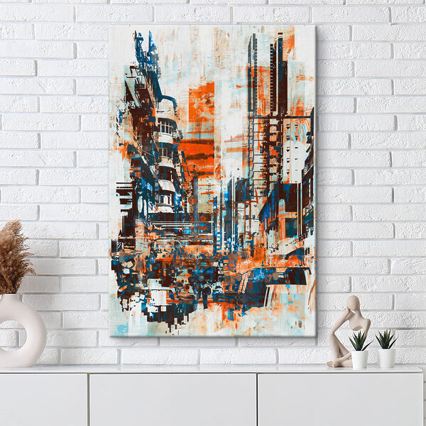 A painting of a city A painting of a city