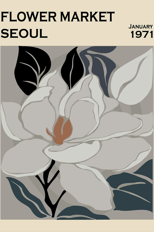 A white flower with black leaves