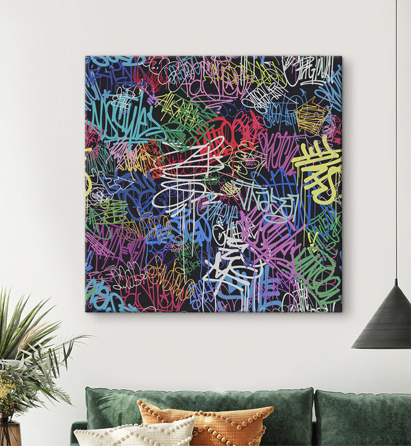 Színes graffiti fekete háttéren Színes graffiti fekete háttéren