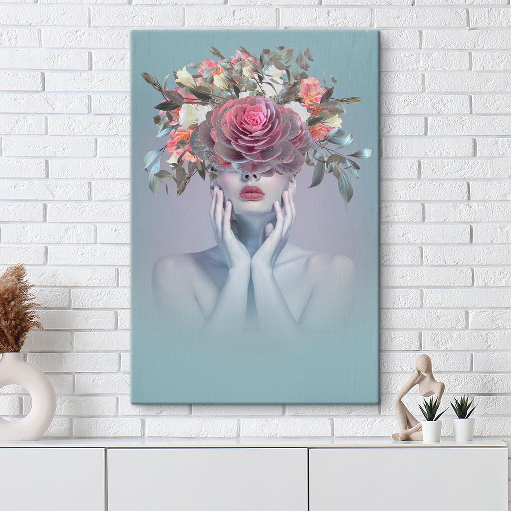 A woman with flowers on her head A woman with flowers on her head