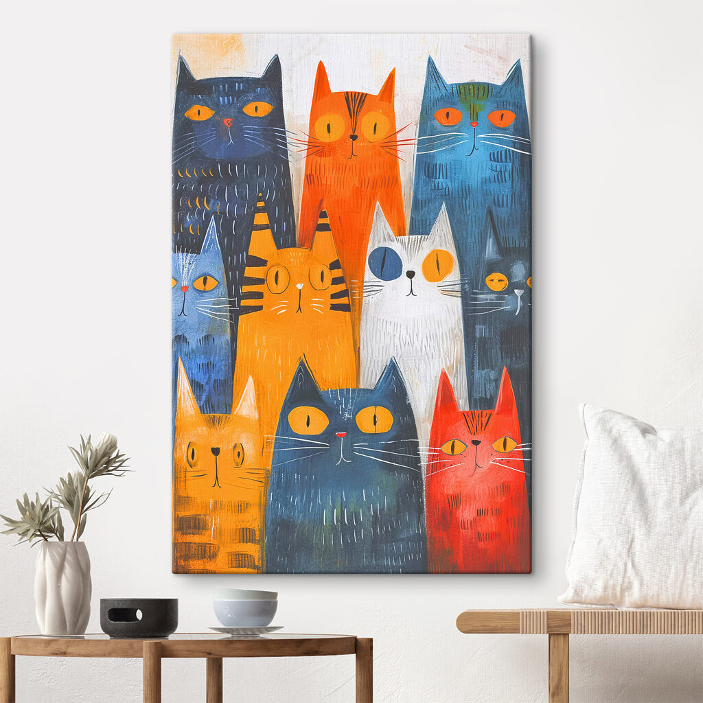 A group of cats with different colors A group of cats with different colors