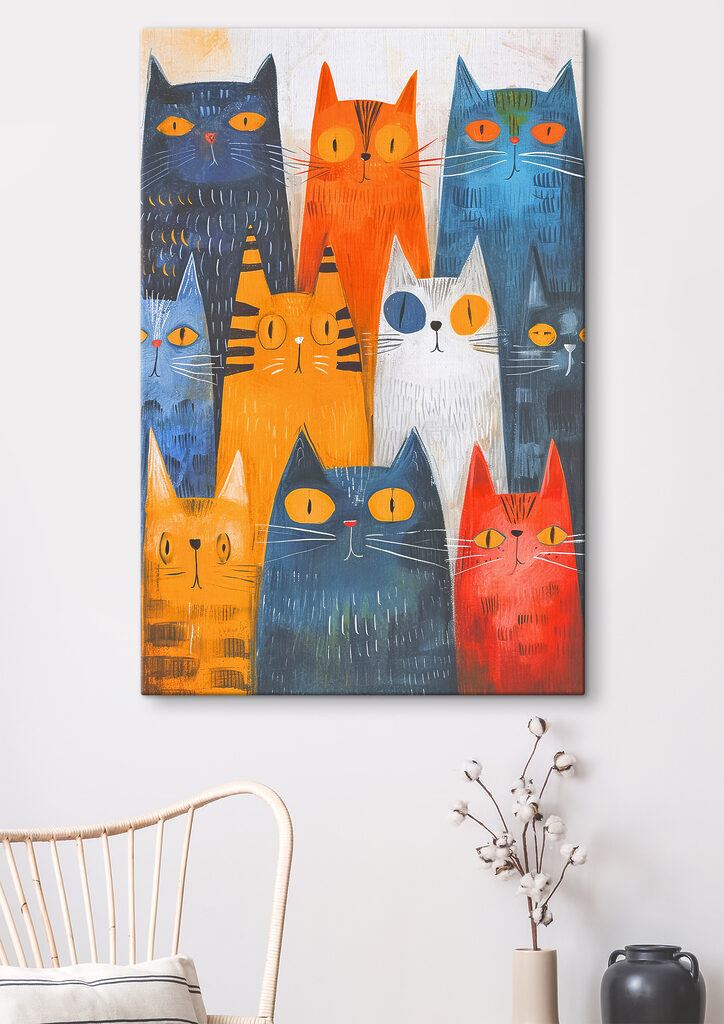 A group of cats with different colors A group of cats with different colors