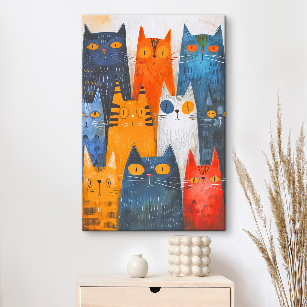 A group of cats with different colors A group of cats with different colors