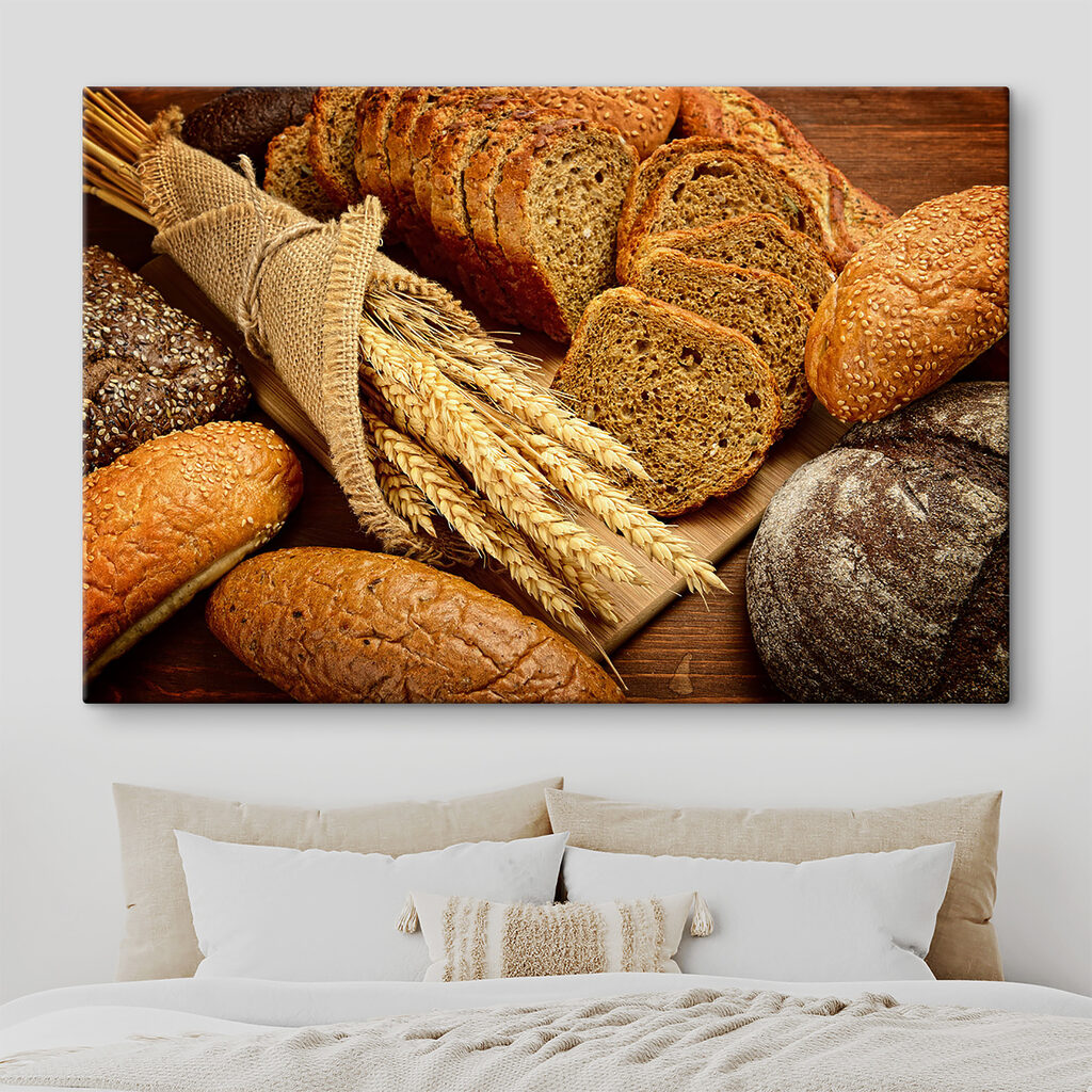 A group of bread on a cutting board A group of bread on a cutting board