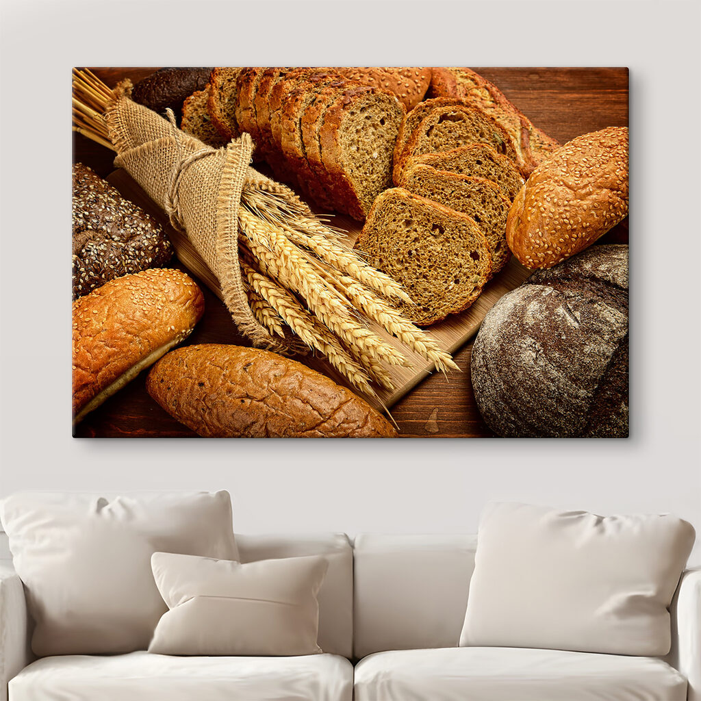 A group of bread on a cutting board A group of bread on a cutting board