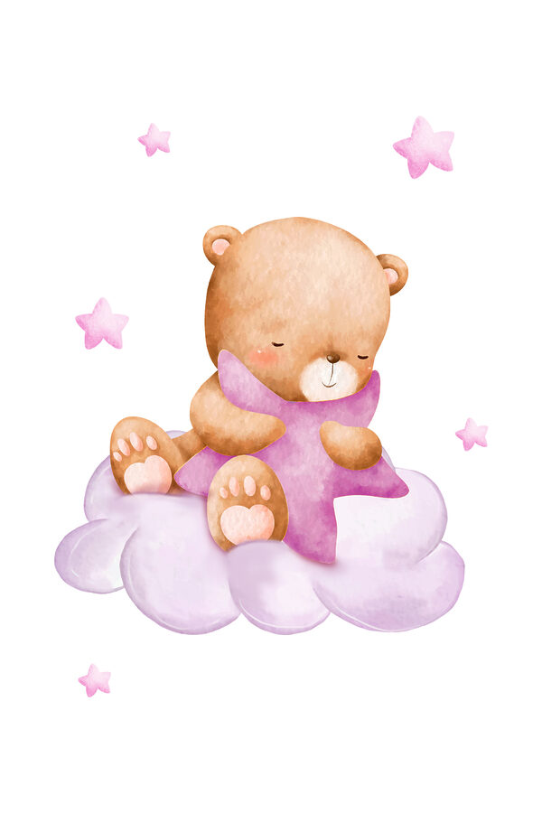 A teddy bear sitting on a cloud A teddy bear sitting on a cloud