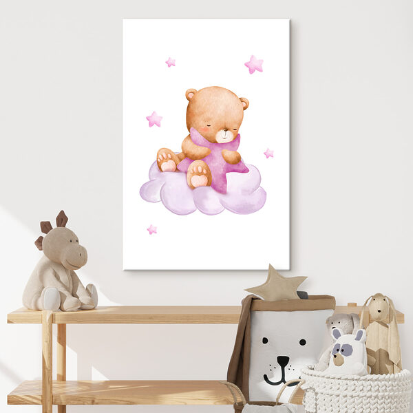 A teddy bear sitting on a cloud A teddy bear sitting on a cloud