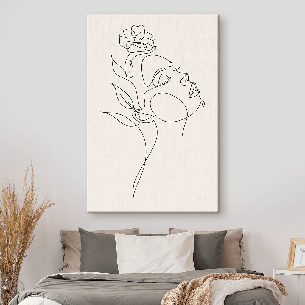 A drawing of a woman's face