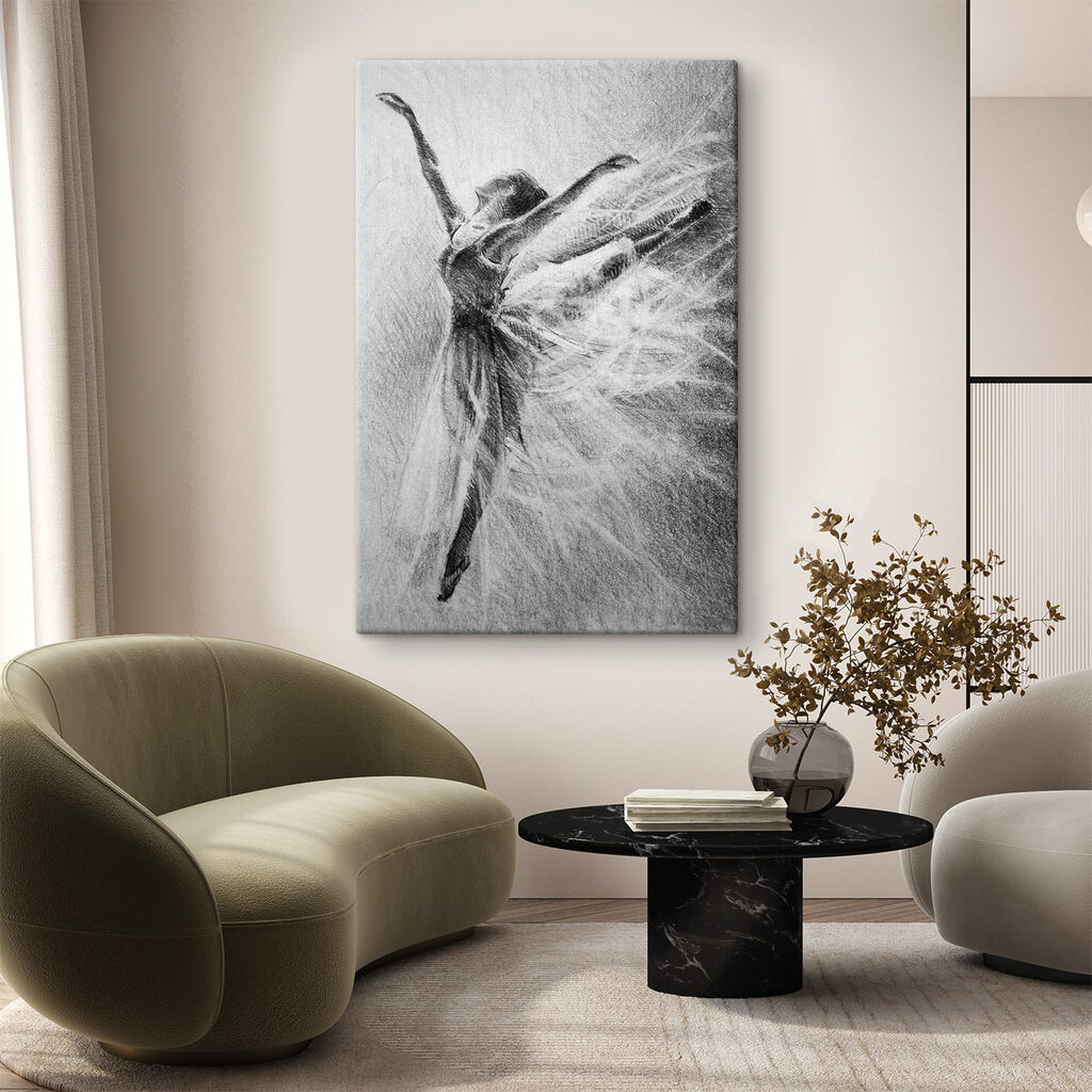 A drawing of a woman dancing